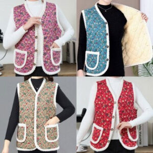 최저가 고급진 할머니조끼/빈티지 융털조끼/겨울조끼/베스트/김장조끼/꽃무늬조끼/누빔 털 조끼